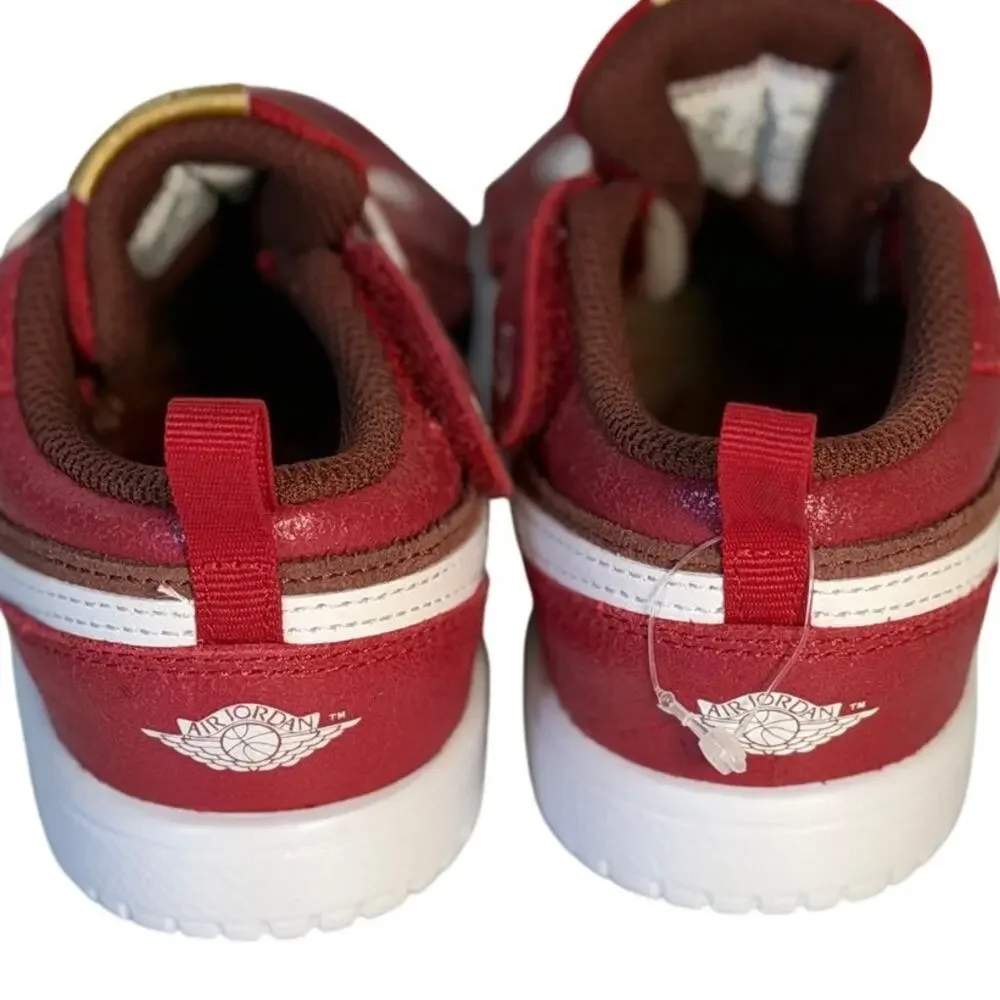 Air Jordan 1 Low ALT Toddler Shoes Red Brown White US 10C Hook & Loop Sneakers
